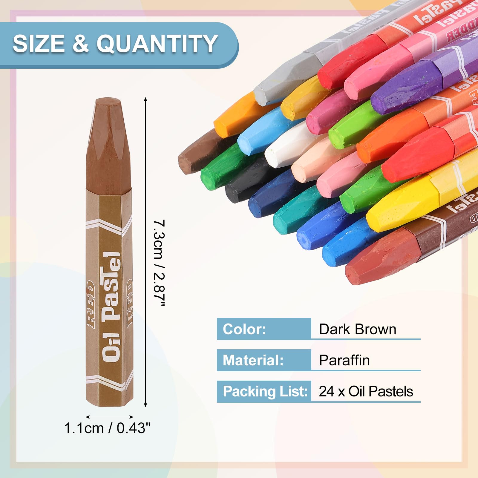 PATIKIL Dark Brown Oil Pastels - Image 2