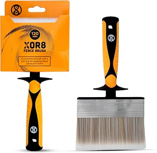 Large Paint Brush with Corrosion-Resistant Ferrule & Soft Grip Handle, Orange Black, 120MM