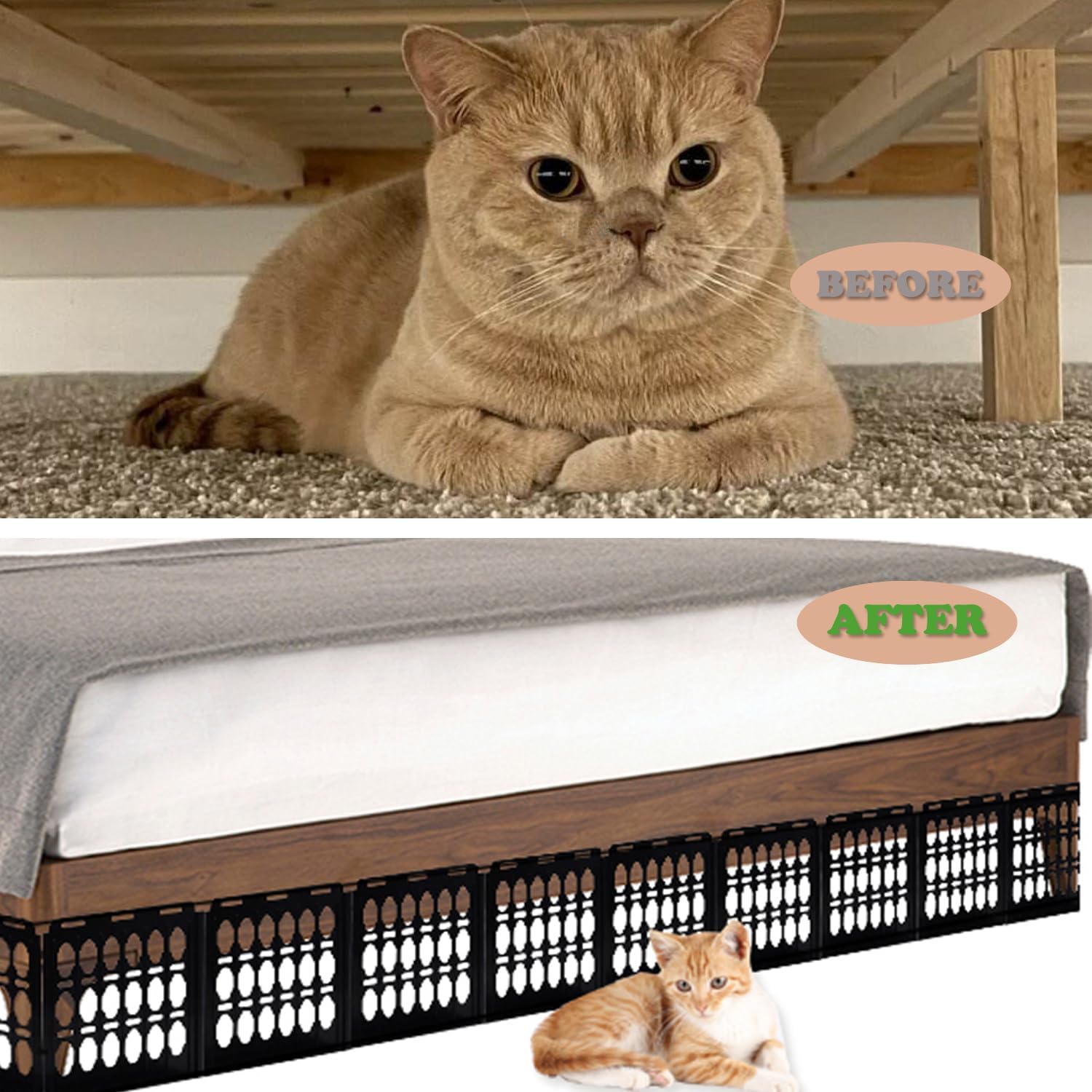 review Under Bed Blocker for Pets - 14.7FT Underneath Couch Bumper Pet Toy Couch Guards Under Furniture Sofa Gap Barrier (m 25pcs)