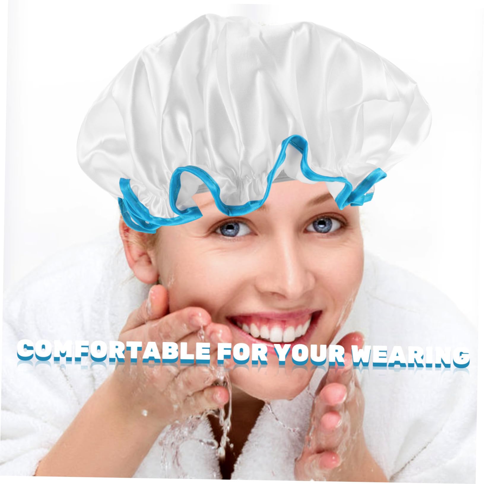 Healeved 8piezas Gorros De Baño Reutilizables Para Mujeres De Doble Impermeables Protege Tu Cabello Maquillaje