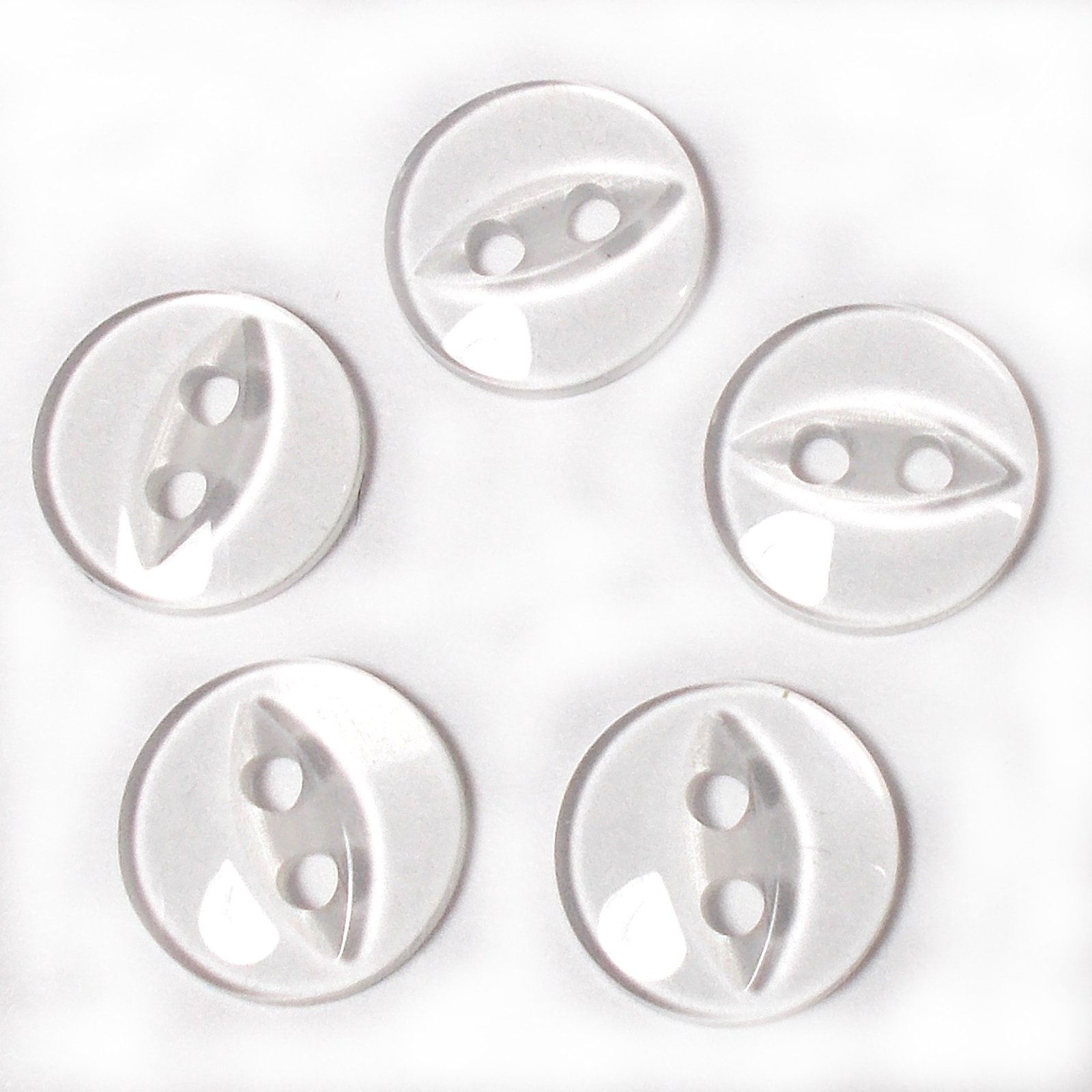 Push The Button Transparent Fisheye Basic Buttons 11Mm (Clear, 5)