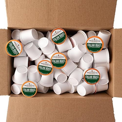Miniatura 114 de Fresh Roasted Coffee, Tostado italiano, oscuro, 96 cápsulas para cafeteras K Cup