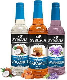 Sugar Free Caramel, Coconut & Lavender Syrup - 25.4 fl oz. Premium Coffee Flavoring Syrup. 0 Calories, Kosher & Gluten-Free. Ideal for Drinks, Desserts & More.