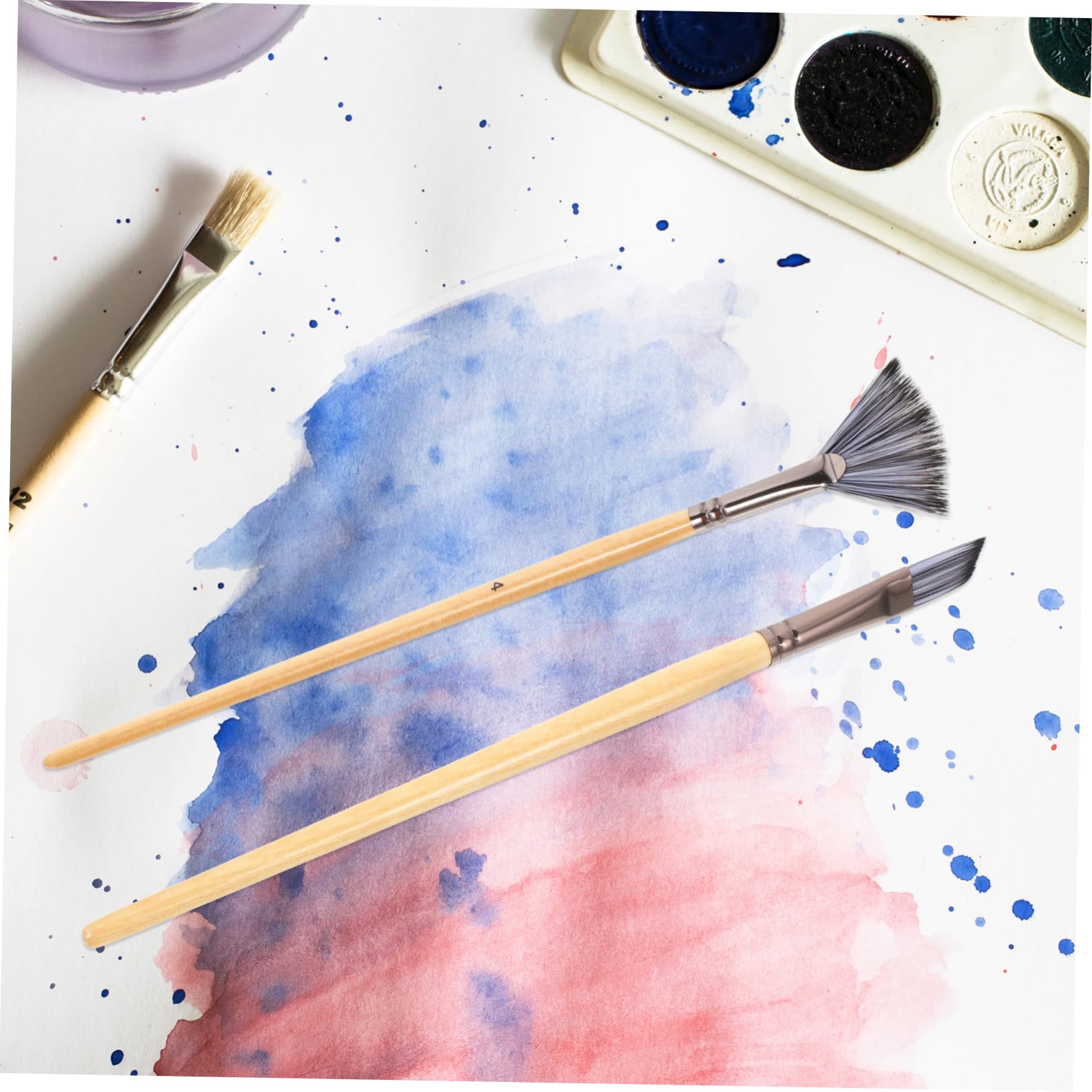 Set di Pennelli per Dipingere 24 Pezzi in Legno e Nailon | Pittura ad Olio e Acquerello, per Artisti, Dettagli Art, Uso Multiuso Professionale
