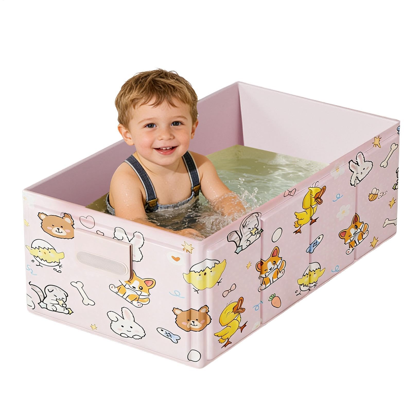 Vasca da bagno portatile Vasca con Tappo di Scarico | Compatta e Facile da Riporre per Viaggi, Camper, Terrazzo, Uso Esterno e Balcone
