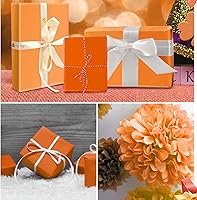 Vista 6 de 30 hojas de papel de seda naranja para embalaje, bolsas de regalo, decoración, papel de regalo a granel para bodas, cumpleaños, proyectos DIY
