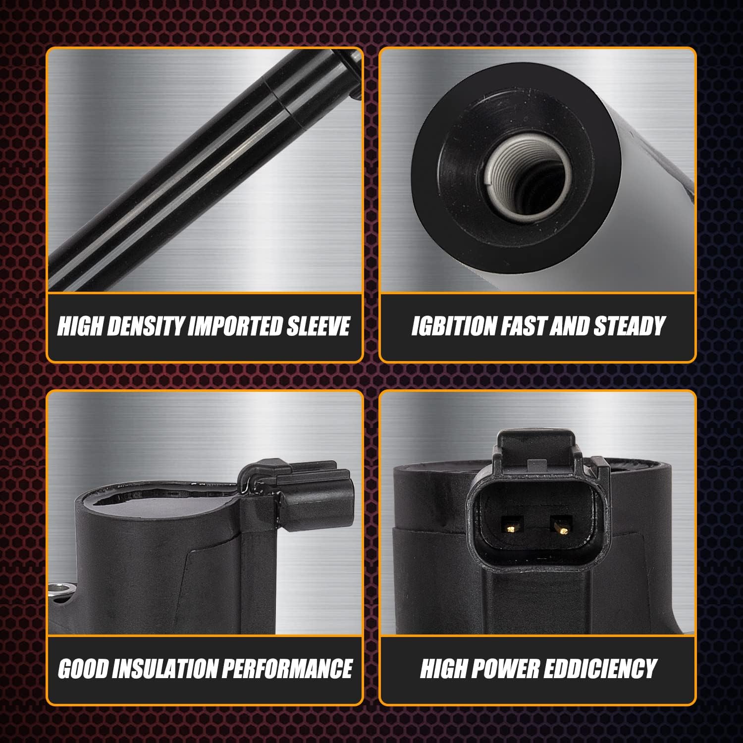 RANSOTO Ignition Coil Pack DG500 & Iridium Spark Plugs SP493 Compatible with 2001-2008 Ford Escape, Five Hundred, Freestyle, Taurus Mazda Tribute Mercury Mariner Sable Montego 3.0L Set of 6