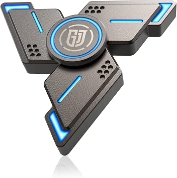ATESSON Fidget Spinners Toy, 3 to 5 min Spins, Light Up Metal Material Hand Spinner, High Speed Bearing, Stress Relief Anxiety Boredom Desk Toys for Adults and Kids