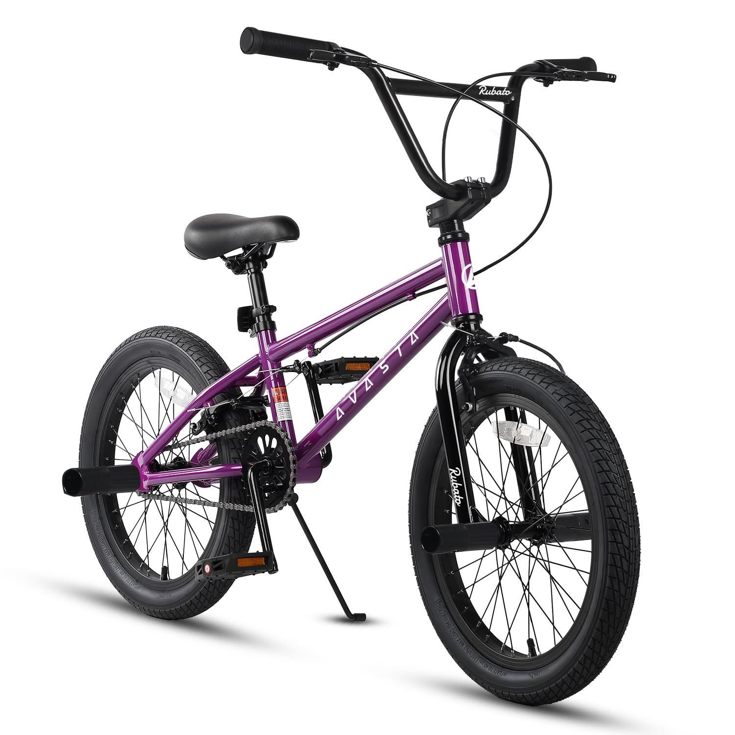 AVASTA 20 Pulgadas Freestyle niños BMX Bicicleta para 6 7 8 9 10 11 12 13 14 años niños niñas Adultos jóvenes y Principiantes con 4 Peg,púrpura