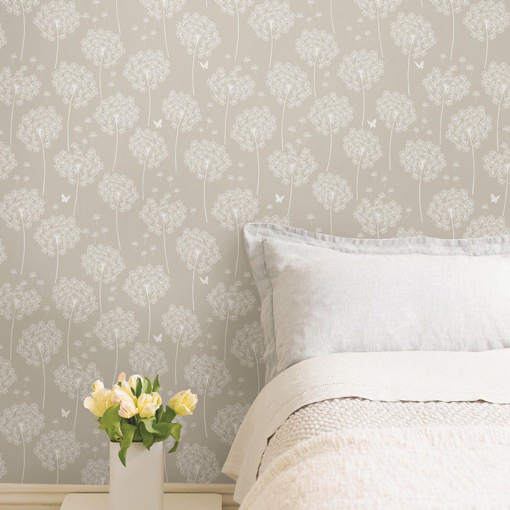 NuWallpaper "Dandelion Taupe Peel and Stick Wallpaper