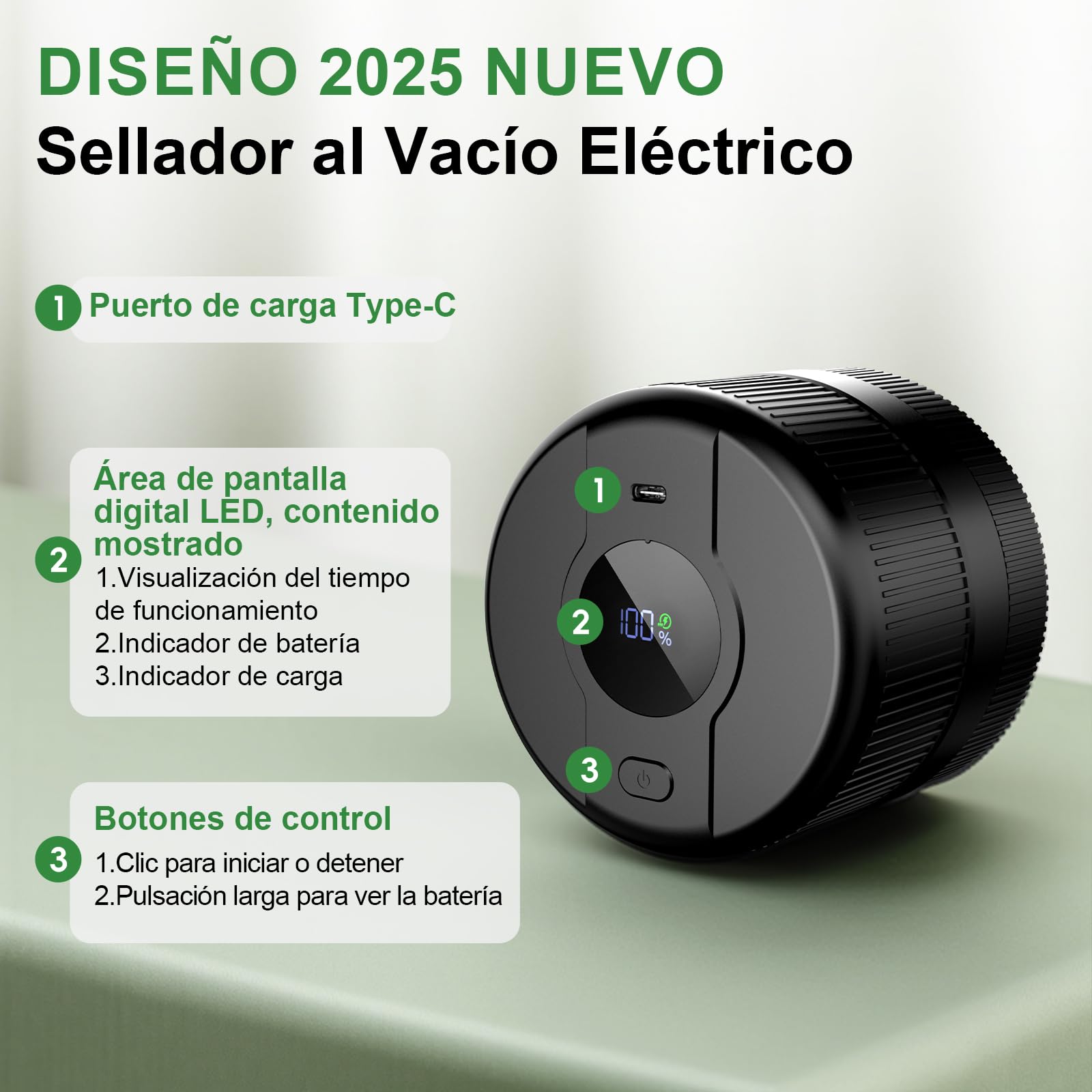 Envasadora al Vacio para Tarros Cristal, Sellador al Vacío Mason Jar, Mason Jar Vacuum Sealer, Parada Automática, Tarros Mason para Conservación y Fermentación de Alimentos, Negro Profundo