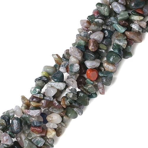 Miniatura 2 de LAIDANLA 400 cuentas de piedra natural de ágata india de 0.239 a 0.315 pulgadas (5 a 0.315 in), piedras preciosas irregulares perforadas para
