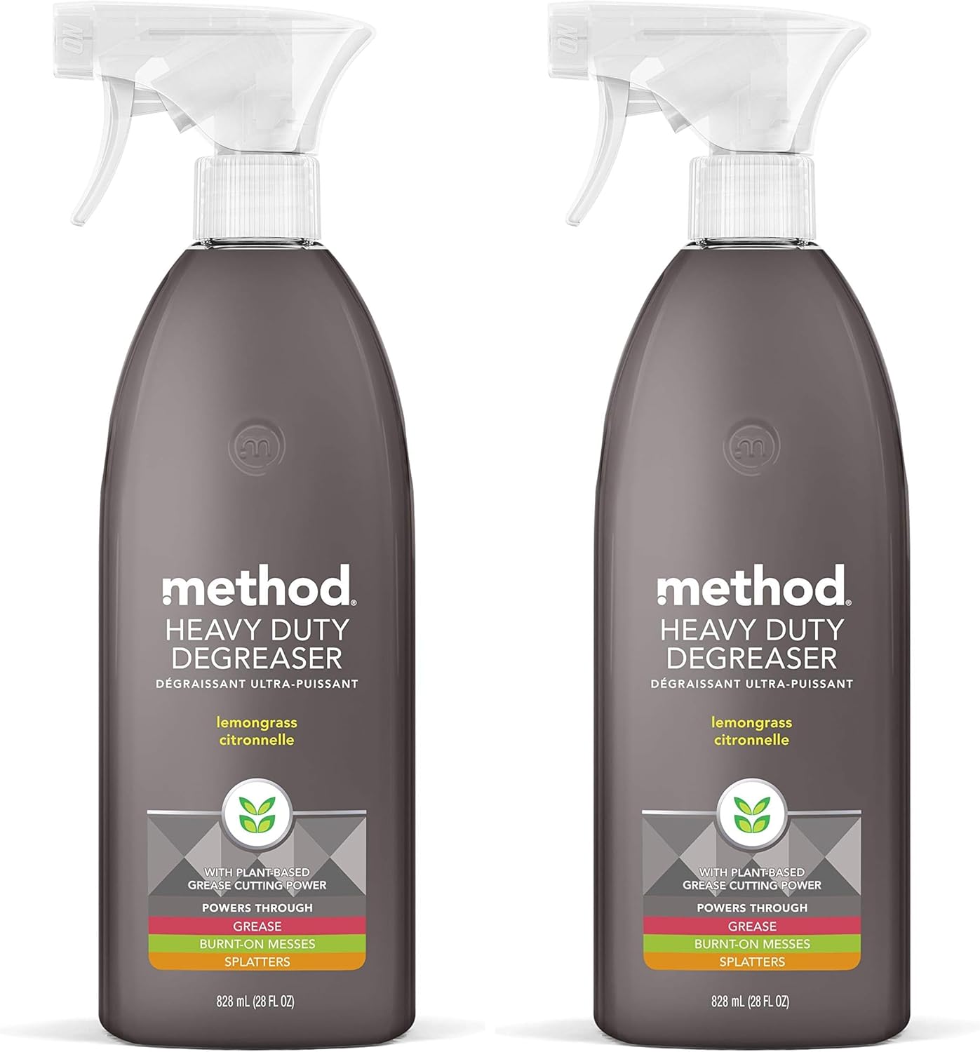 Method Heavy Duty Degreaser, Lemongrass Scent, Oven Cleaner & Stove Top Cleaner, 28 Oz Spray Bottles (Pack of 8)
