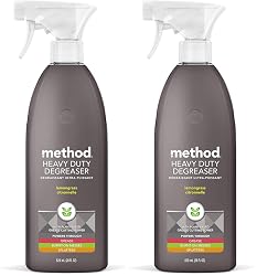 Method Heavy Duty Degreaser, Lemongrass Scent, Oven Cleaner & Stove Top Cleaner, 28 Oz Spray Bottle,(Packaging may vary) (Pack of 2)