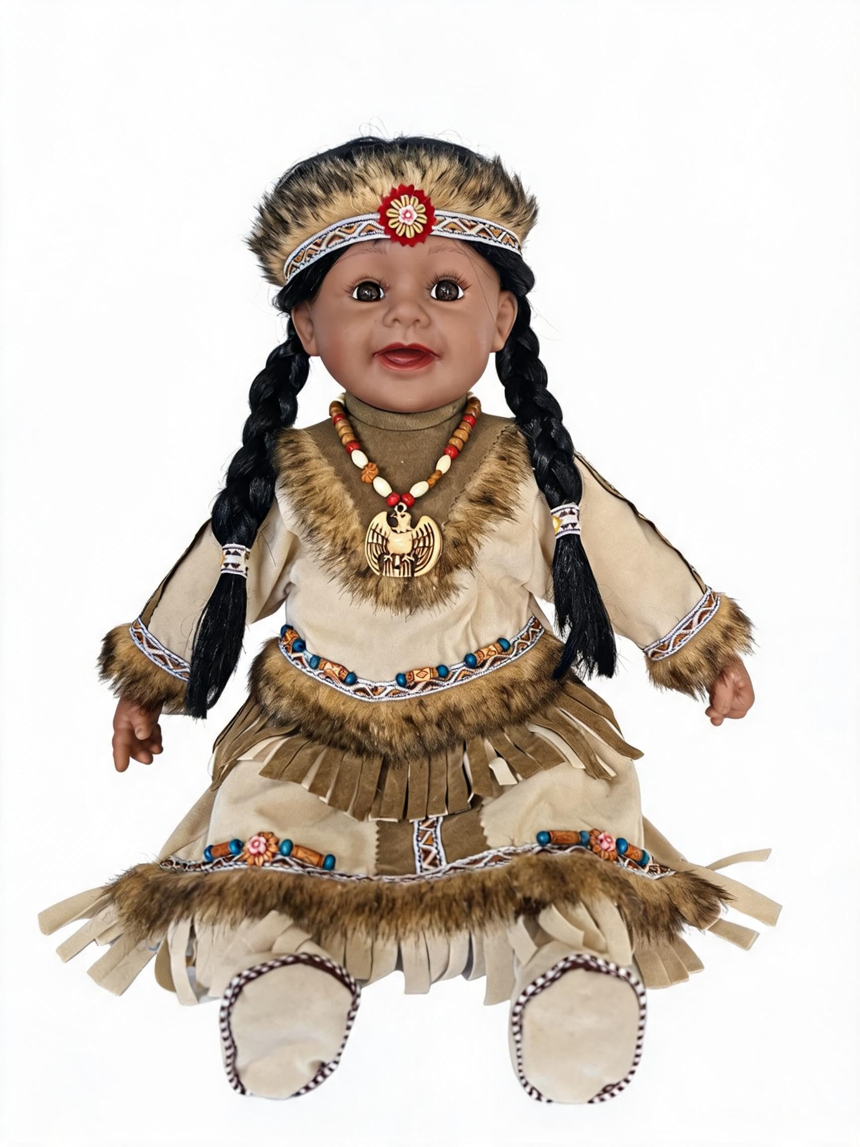Kinnex Collections Since 1997 Brown-Tara 22" Collectible Native American (Indian) Vinyl Doll - Vm221132 (Tara)