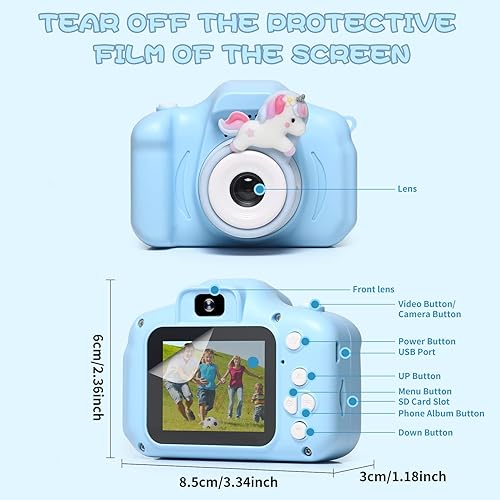 Miniatura 5 de Cámara para niños, regalos de cumpleaños de Navidad para niños de 3 a 9 años, cámaras de video digitales HD para niños pequeños, juguete portátil
