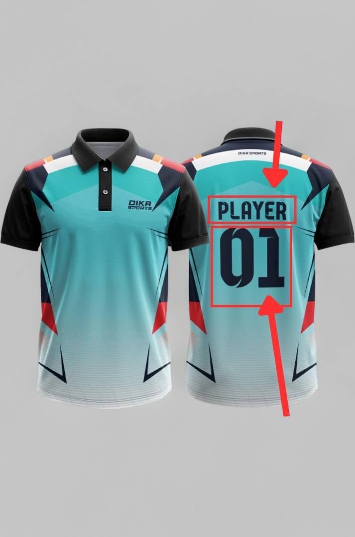 Dika Sports Custom jerseyCricket t-Shirt Breathable Cricket Jersey Printed | 2 Year to 5XL