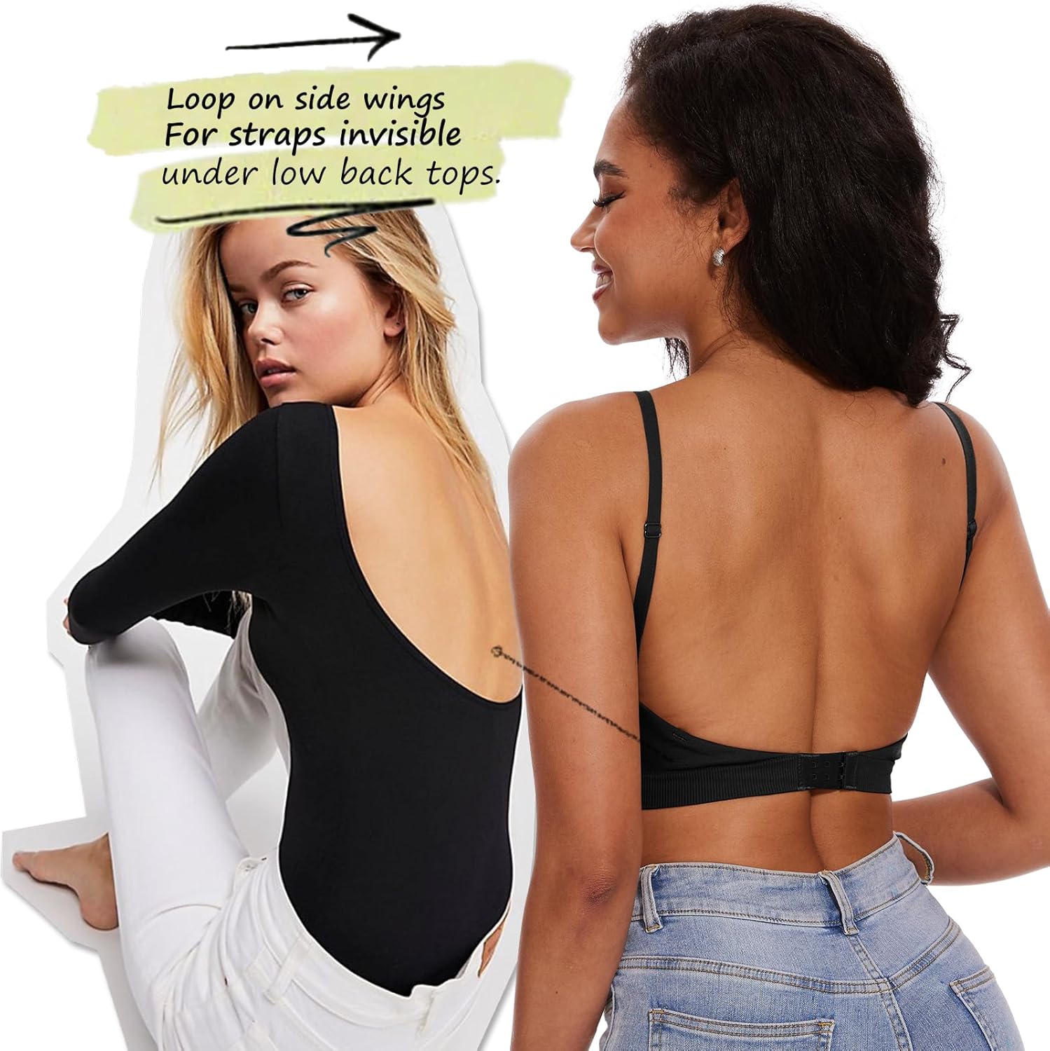 Push Up Bra for Women - Full Coverage Deep V Plunge Bra with Convertible Straps and Low Back - Image 6