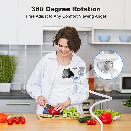 Vista 11 de Soporte universal para teléfono celular de cuello de cisne, soporte flexible universal 360 para teléfono, abrazadera de brazos largos para teléfono