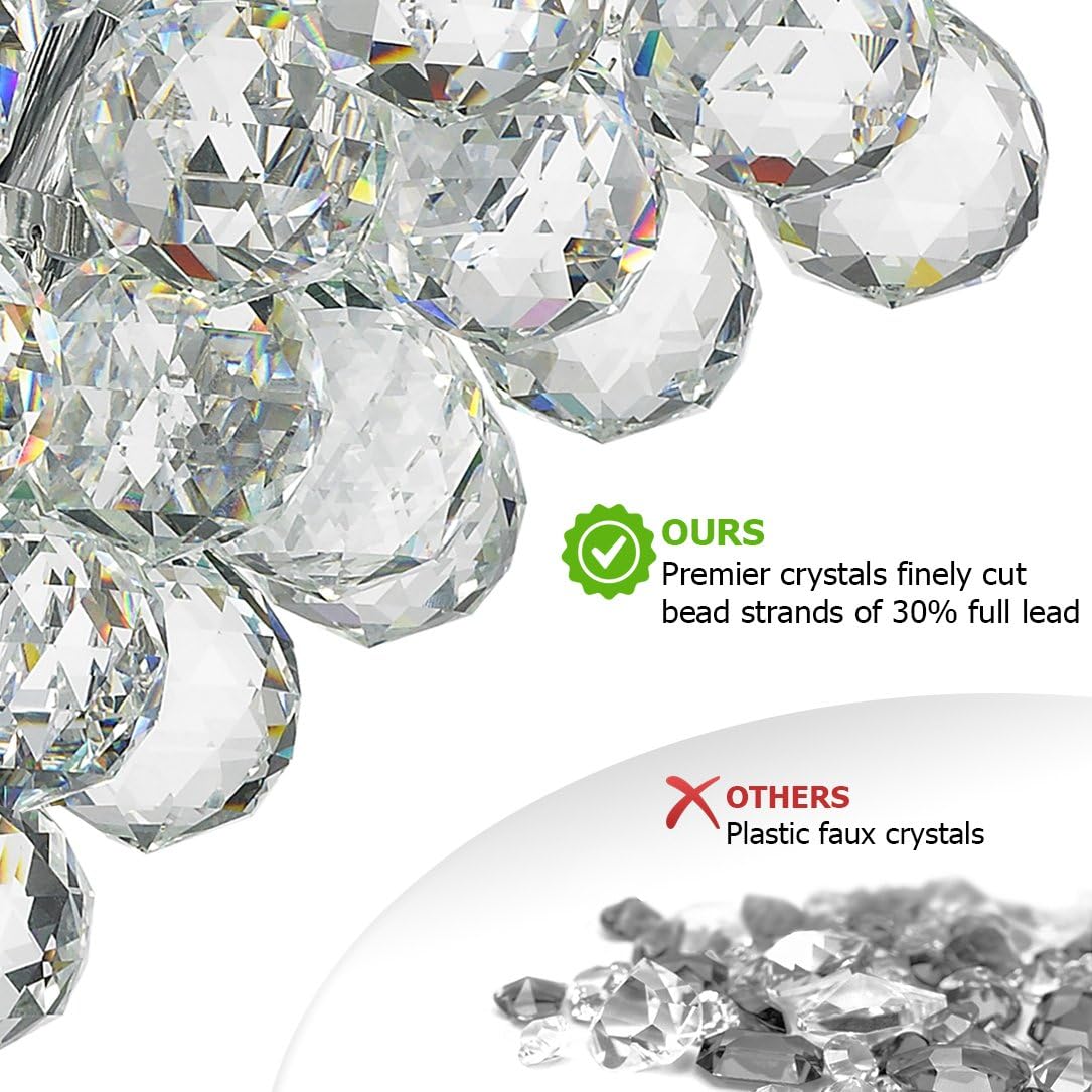 Flash Deals - 60% OFF Worldwide Lighting Empire Collection 8 Light Chrome Finish and Clear Crystal Flush Mount Ceiling Light 16 D x 8 H Medium