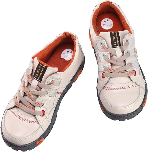 Miniatura 6 de TMA EYES Zapatos deportivos planos de piel auténtica para mujer para exteriores