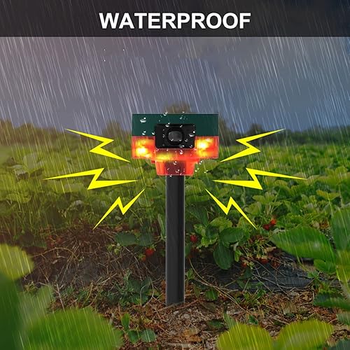 Miniatura 7 de HULPPRE Alarma Solar con Sensor de Movimiento para Exteriores, Sonido de Ladridos de Perro y Disparos, Generador de Ruido Fuerte de 130db, Admite