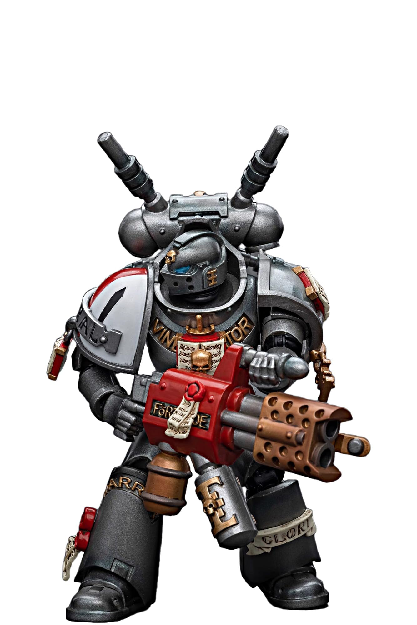 JOYTOY Warhammer 40K figurki akcji 1/18 szarych rycerzy przechwytujący oddział przechwytujący ze spalarnią 10 cm model kolekcjonerski