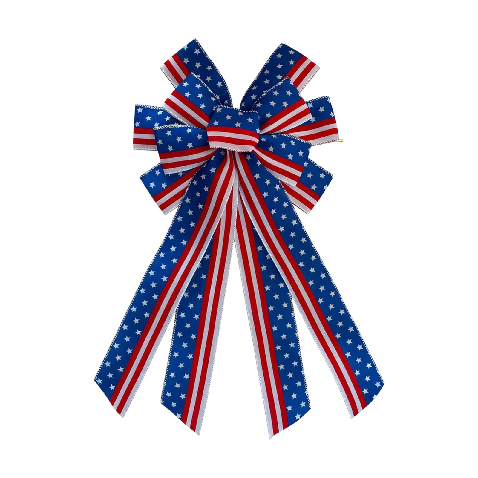 ZEPFJHE Patriotic Themed Ribbon Bowknot 29X53cm Polyester Bowknot Ornament for Door Window Chair Independence Day Decoration Flexible Event Decorations