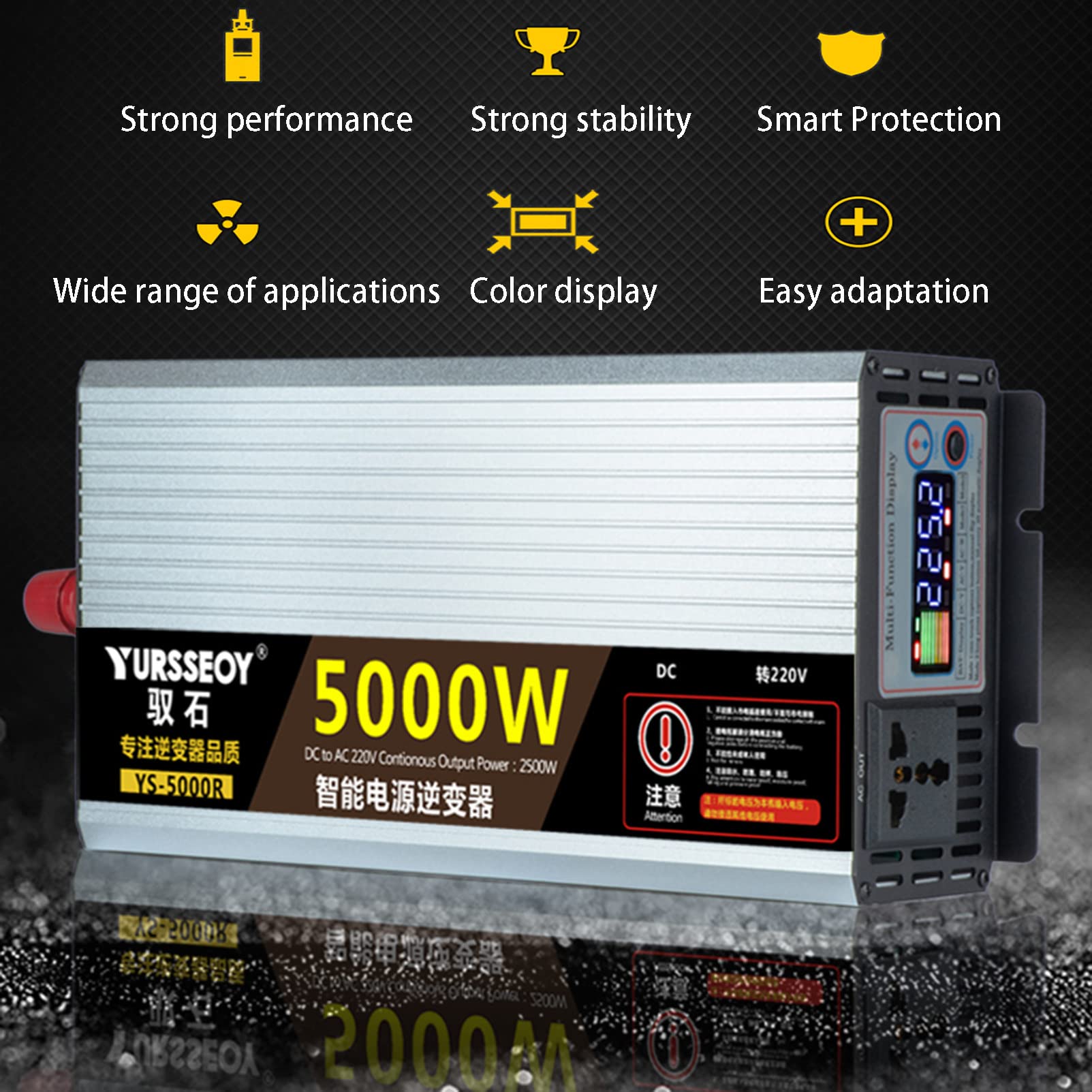 Inversor 12V 24V 48V 60V 220V 8000w Conversor Energia 12V 220V, DC AC Power Inverter para Acampar, Coche,24V