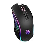 Salpido SG-M350 Dual Mode Gaming Mouse 2.4G Wireless and Bluetooth, 7 Programmable Buttons, 4 Level DPI Range, RGB Lights, Huano Switch, 10G Acceleration, 700mAh Rechargeable Battery (Black Matte UV)