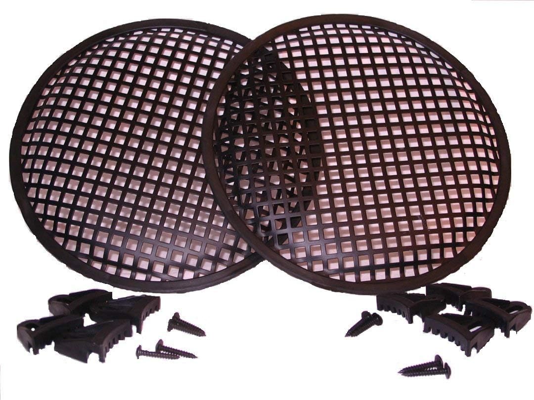 ATG212 Pair of 12 Inch Universal Metal Car Audio Speaker Subwoofer Waffle Grill Protector Cover