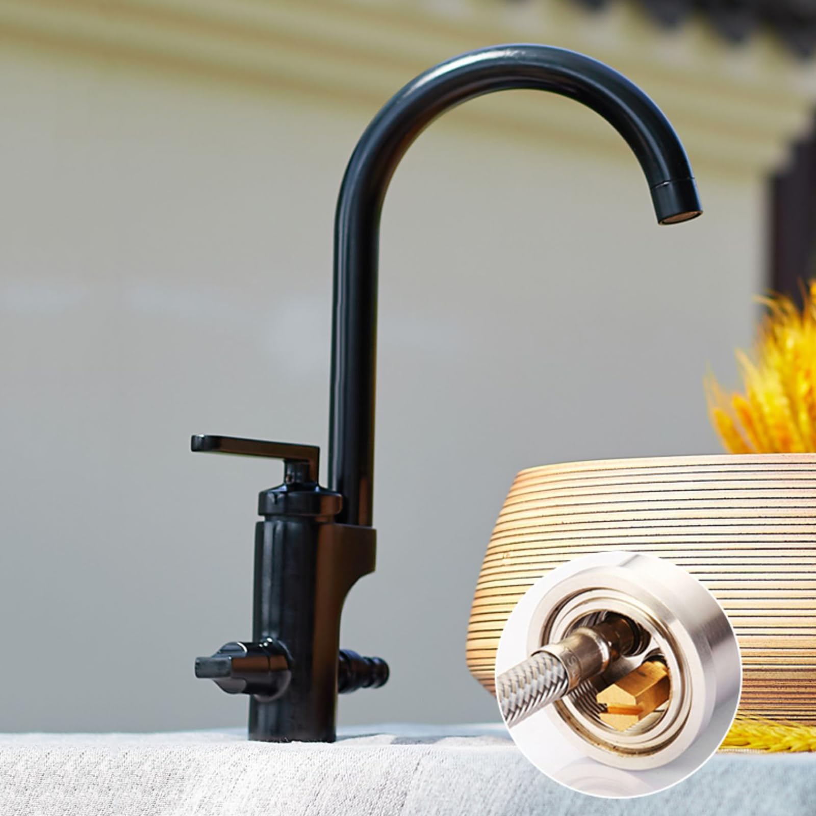 Grifos para Lavabos De Baño con conexión De 1/2 Pulgada Grifo Lavadora Doble Salida Doble Manija Agua Fría Y Caliente,Antigüedad