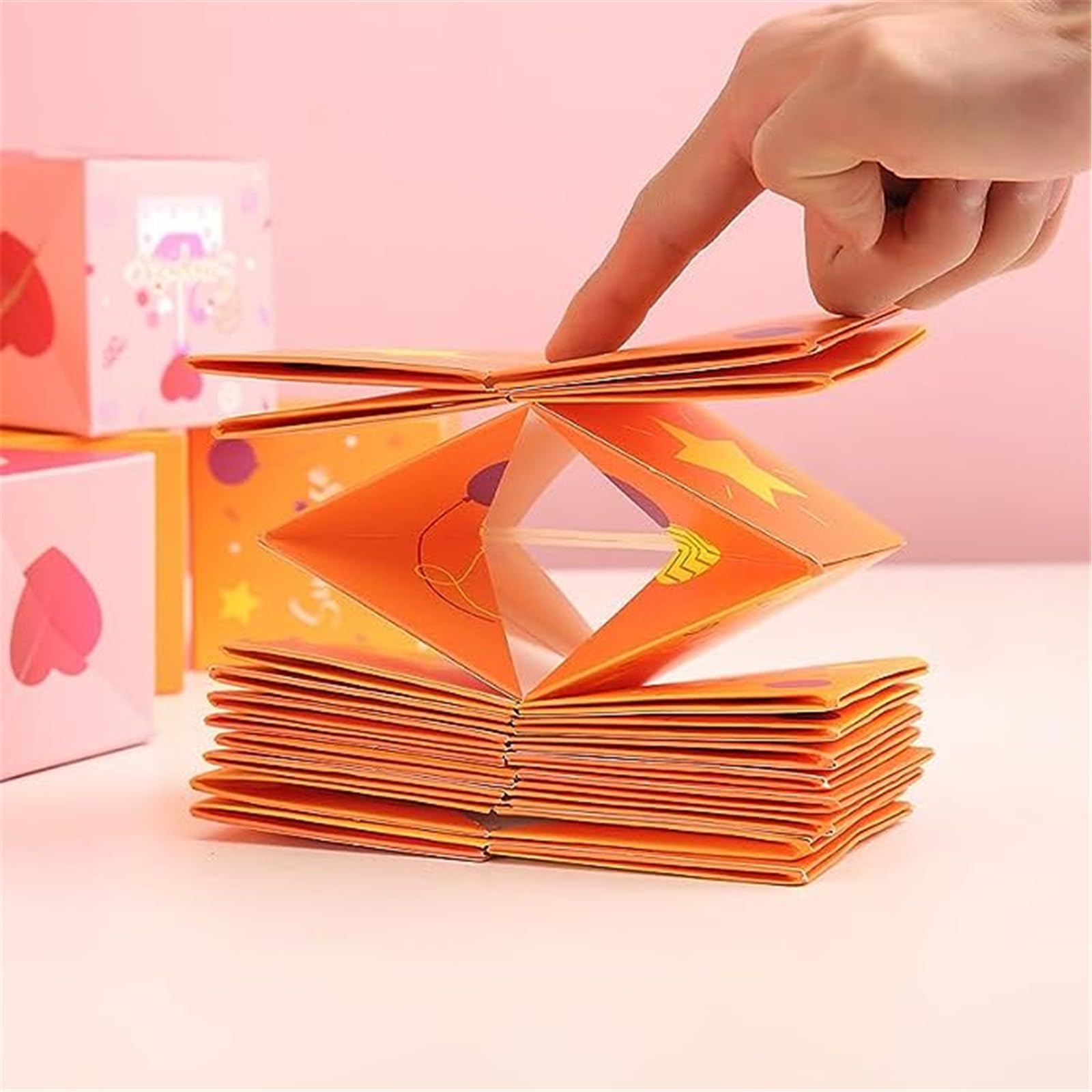 Caja de regalo sorpresa, crea el regalo más sorprendente, caja de regalo plegable con sobre rojo, caja de regalo plegable para cumpleaños, Navidad (feliz cumpleaños #2, 20 rebotes)