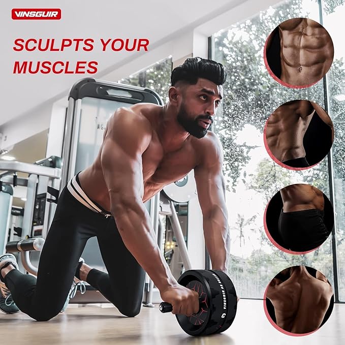 This ab roller is suitable for use in a home gym setting, allowing users to work on their core strength and stability at their convenience. The package also includes a knee pad accessory for added comfort and support while performing exercises on hard surfaces. The Vinsguir Ab Roller Wheel is compact and easy to store when not in use, making it a convenient addition to any fitness routine.