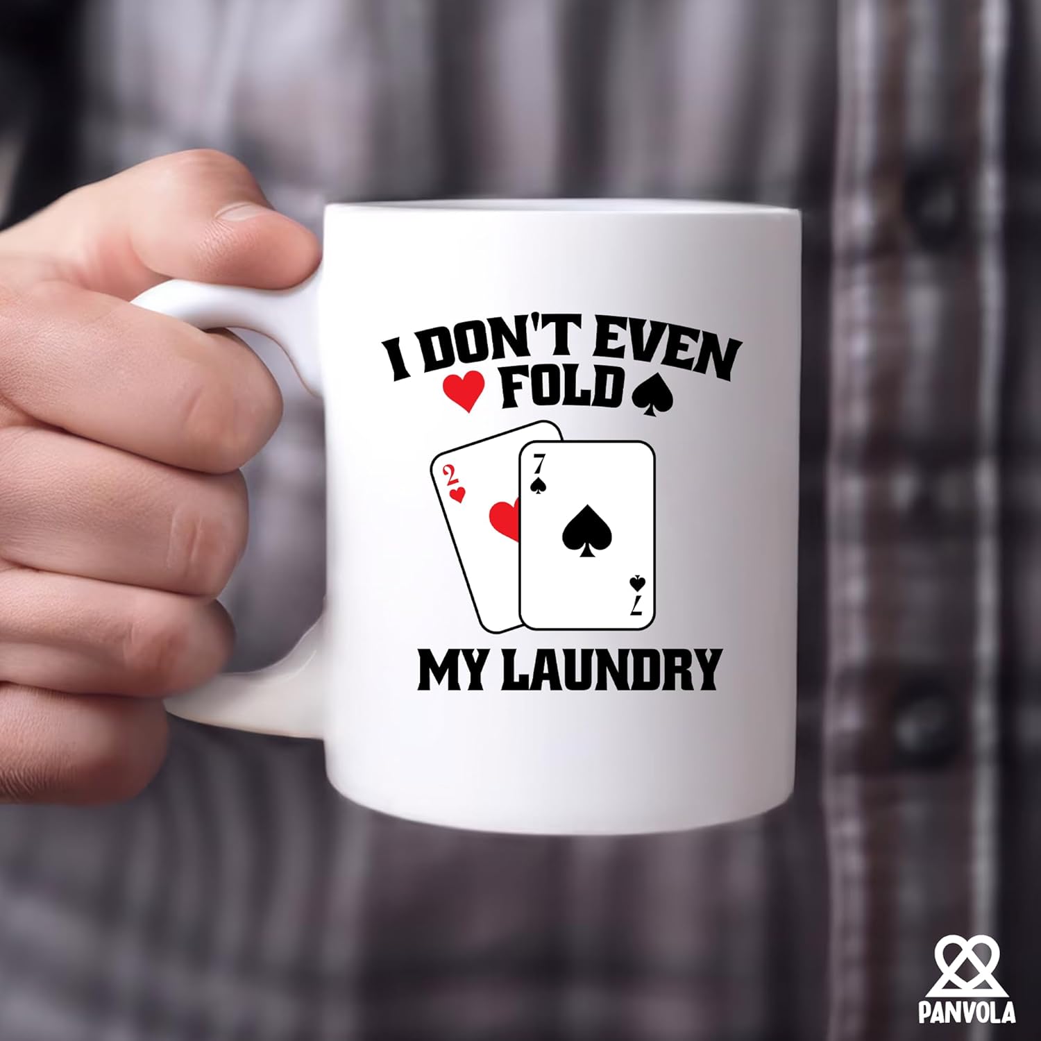 I Don't Even Fold My Laundry Funny Gift for Poker Lovers Players Coworker Friends Dad Mom Husband Wife Sister Brother Card Games Ceramic Mug 11 oz White - Image 4
