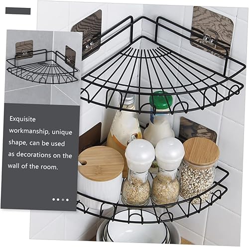 Miniatura 2 de Estante de esquina de ducha montado en la pared, estante triangular para artículos diversos, organizador de baño, diseño de perforación, ahorro de