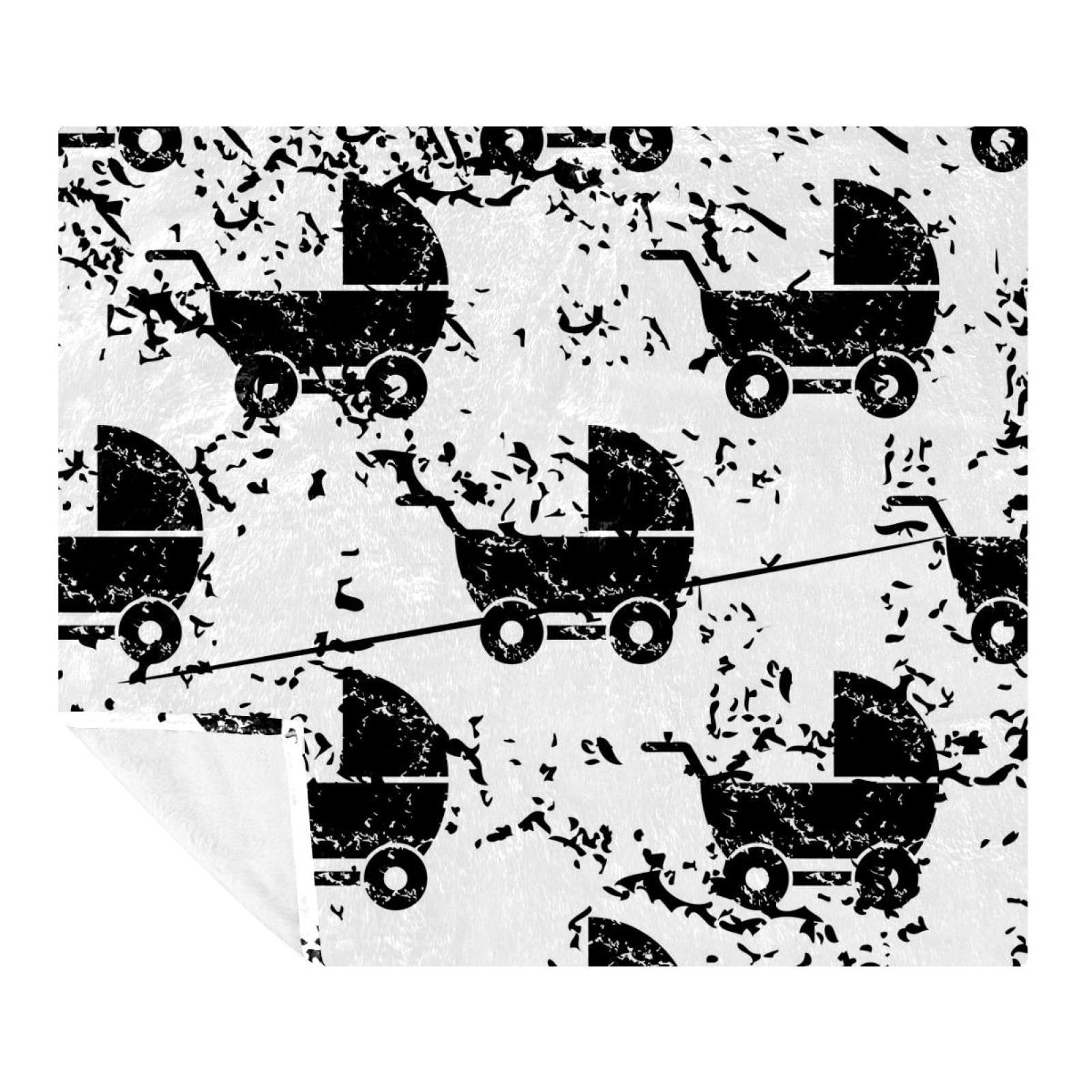 Couverture microfibre légère et douce style grunge noir de luxe
