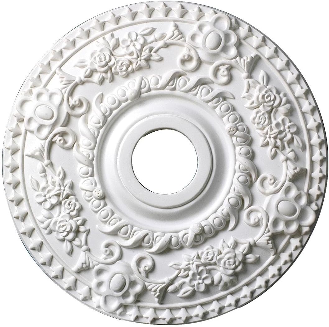 18 inch x 1-1/2 inch Floral Polyurethane Ceiling Medallion Single Pack