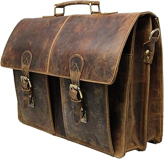 Jaald 40 Cm Tracolla in Pelle Valigetta Borsello Sacchetto del Messaggero Borsone a Spalla per Ufficio Vintage Uomo Borsa del portatile leather Laptop briefcase Messenger bag