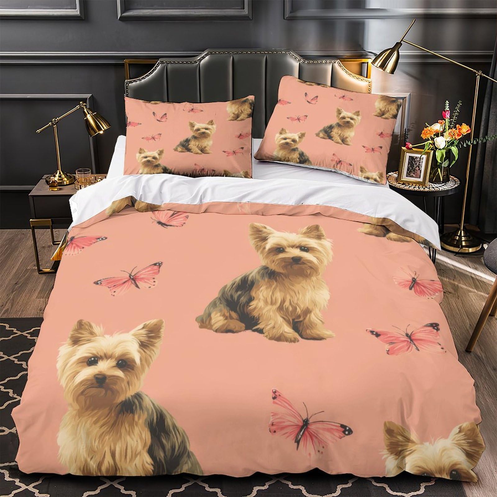 Housse de couette 140x200cm Yorkshire avec impression 3D haute définition