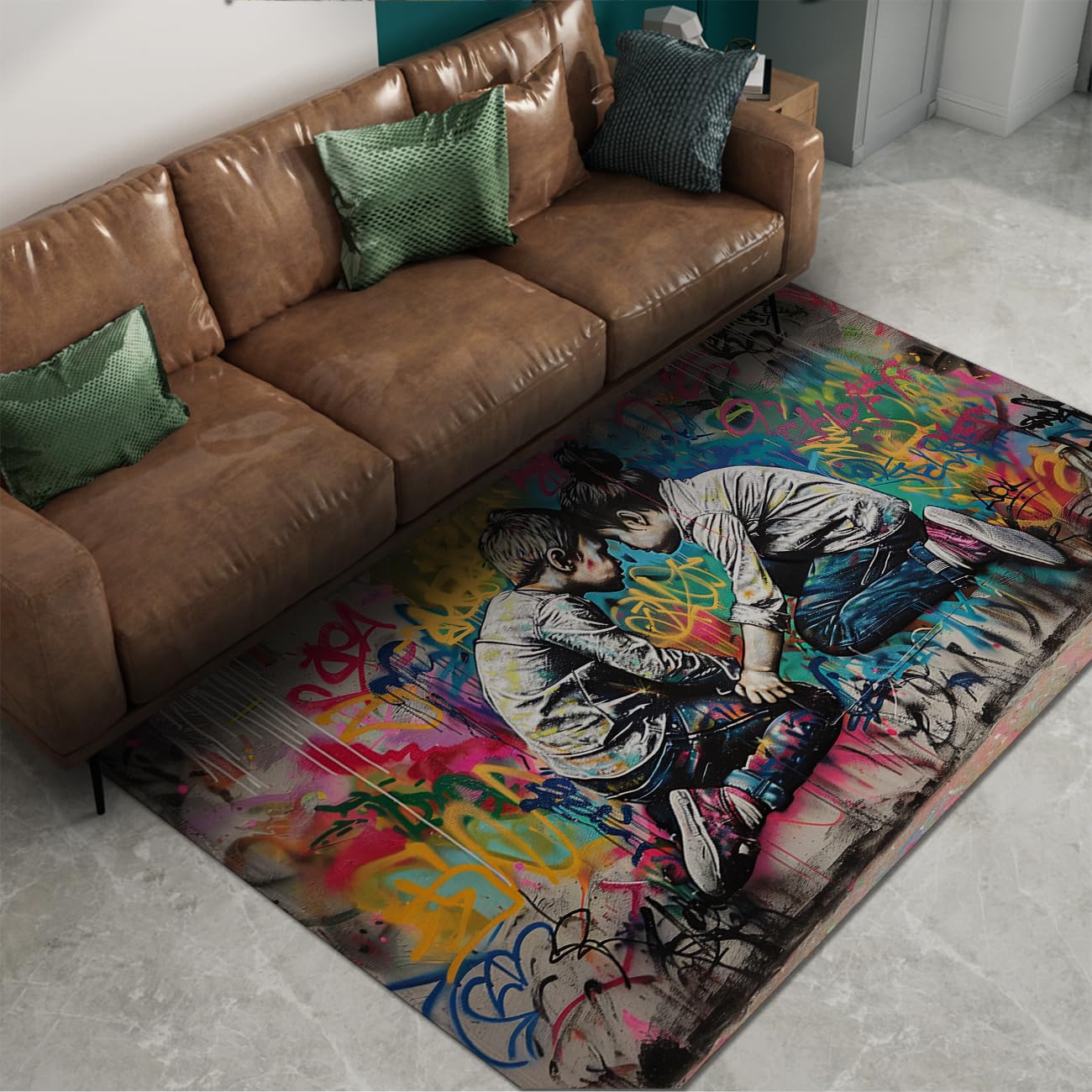 Tapis de chambre doux pour enfants résistant aux taches et lavable en machine