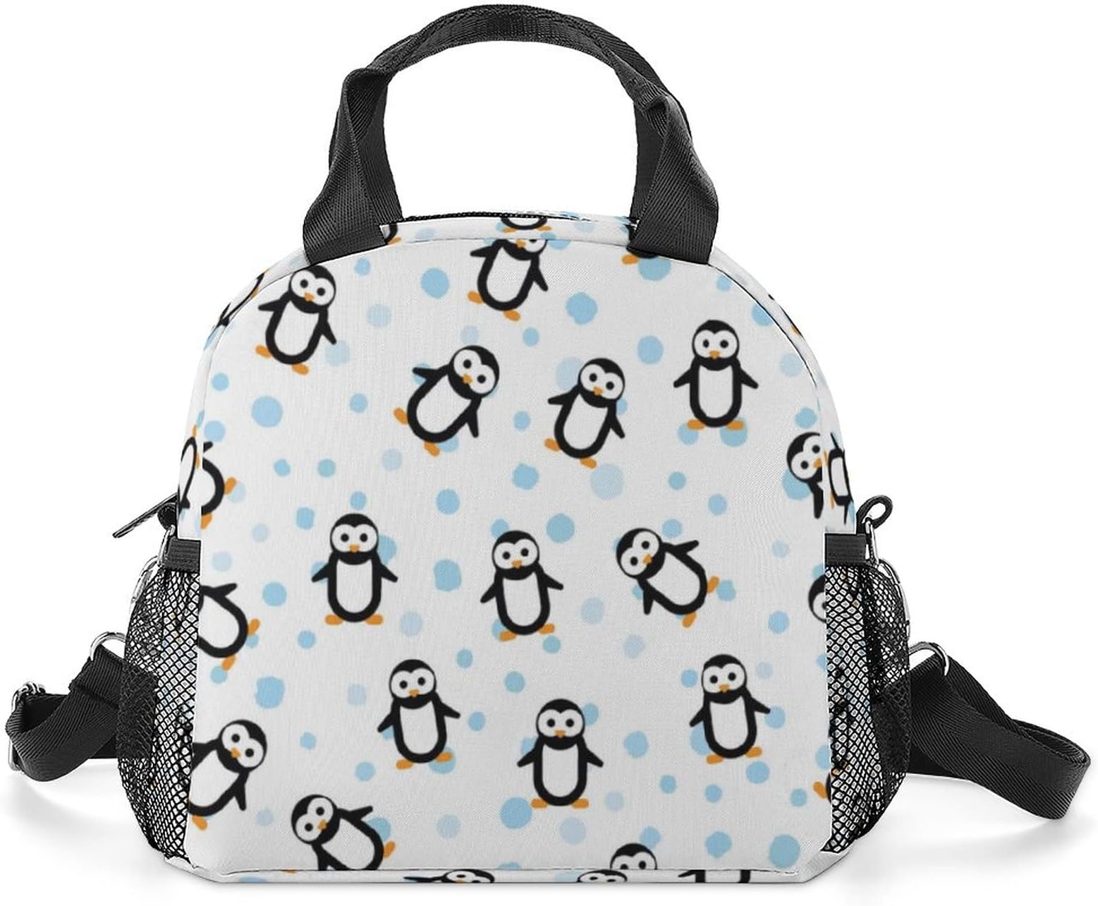 Funny Penguin Lunch Bag for Women Men, Portable Insulated Lunch Box, Lunch Tote Bag for Work Outdoor