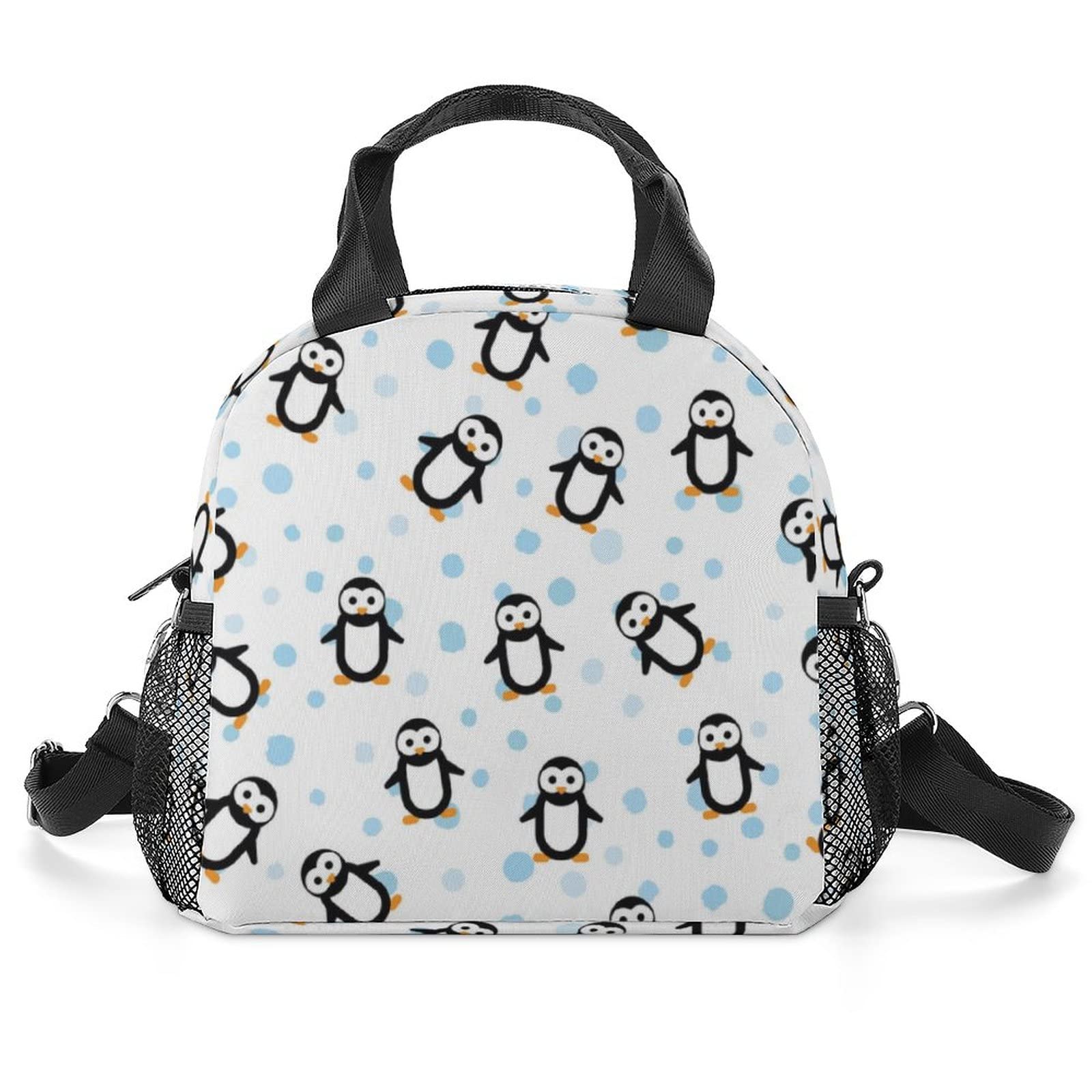 Funny Penguin Lunch Bag for Women Men, Portable Insulated Lunch Box, Lunch Tote Bag for Work Outdoor