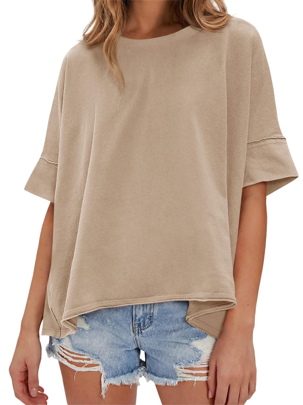 Womens Oversized T-Shirts Casual Summer Tees Short Sleeve Tops