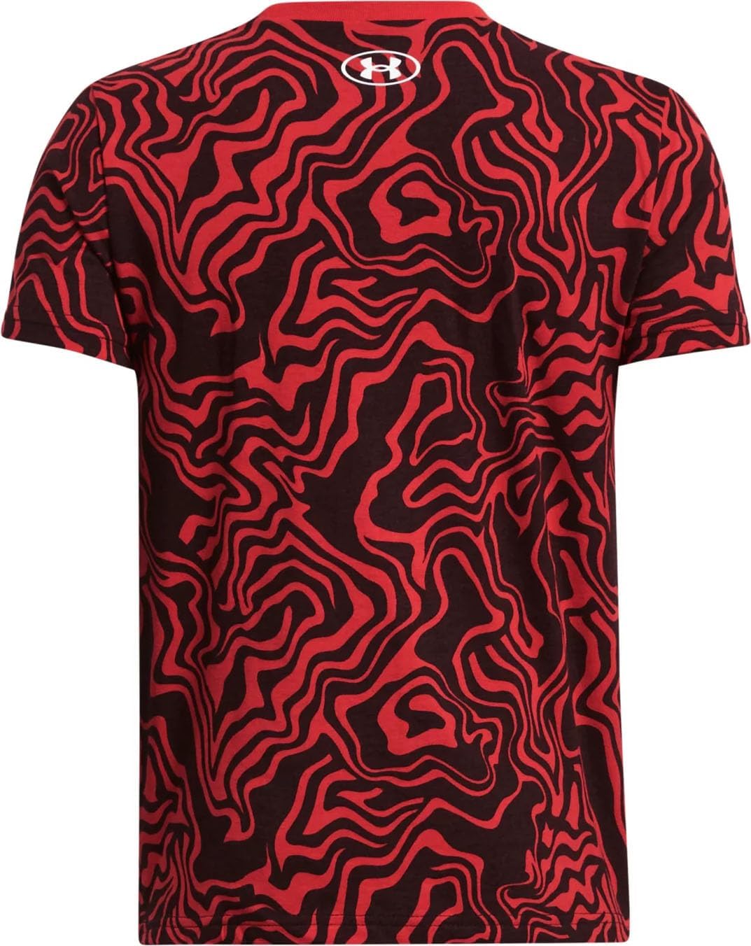 Under Armour Boys Shield Basketball Short Sleeve Shirt (US, Alpha, Medium, Regular, Regular, RED/BLACK) - Image 2