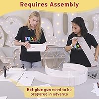 Vista 3 de Imprsv Números de marquesina iluminados de 3 pies para decoraciones de fiesta de cumpleaños 50, números de mosaico para globos, marco de globos