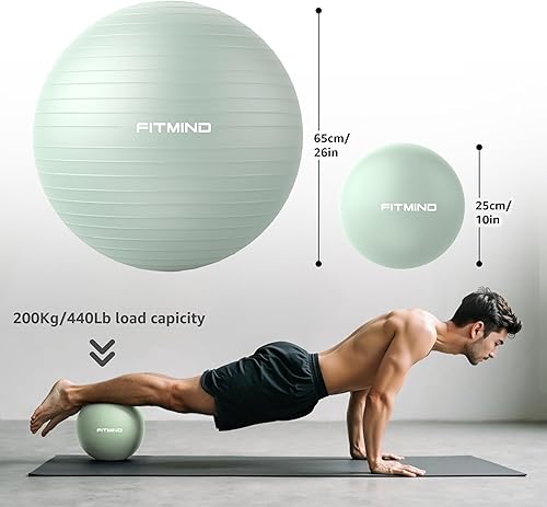 Miniatura 6 de Exercise Balls Set 22-30 Inch & 9 Inch, Small Pilates Ball with Pump, Pregnancy Ball for Women, Yoga Balls for Exercise, Small Exercise Ball for