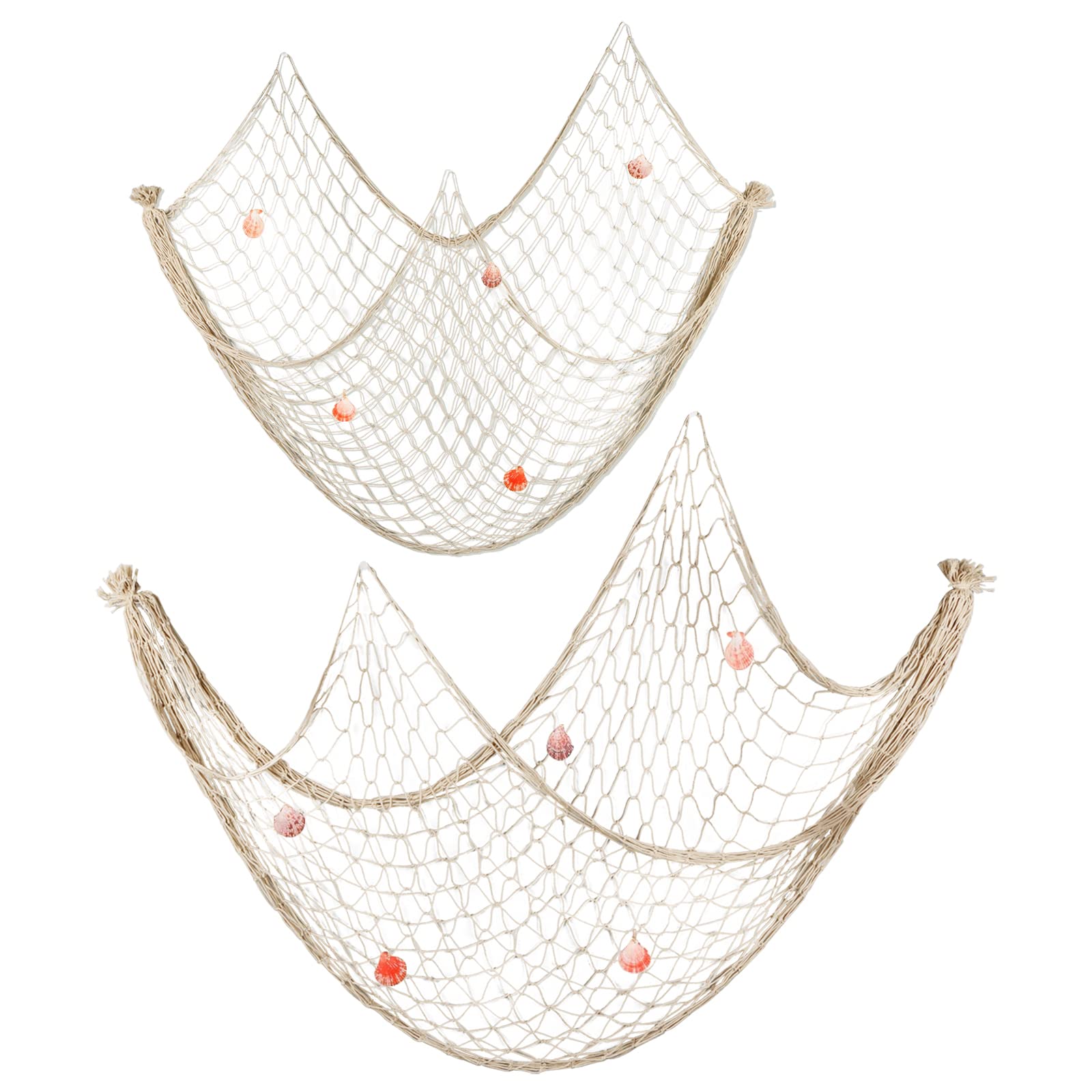 Red de Pesca Decorativa 2 Piezas 200 x 150 cm 200 x 100 cm Decoración de pared para hogar