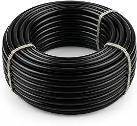 Micro Tubo PVC Preto 7mm x 4mm para Irrigação por Gotejamento – Rolo de 30 Metros, Padrão de Mercado, Compatível com Conectores 1/4", Gotejadores e Microaspersores