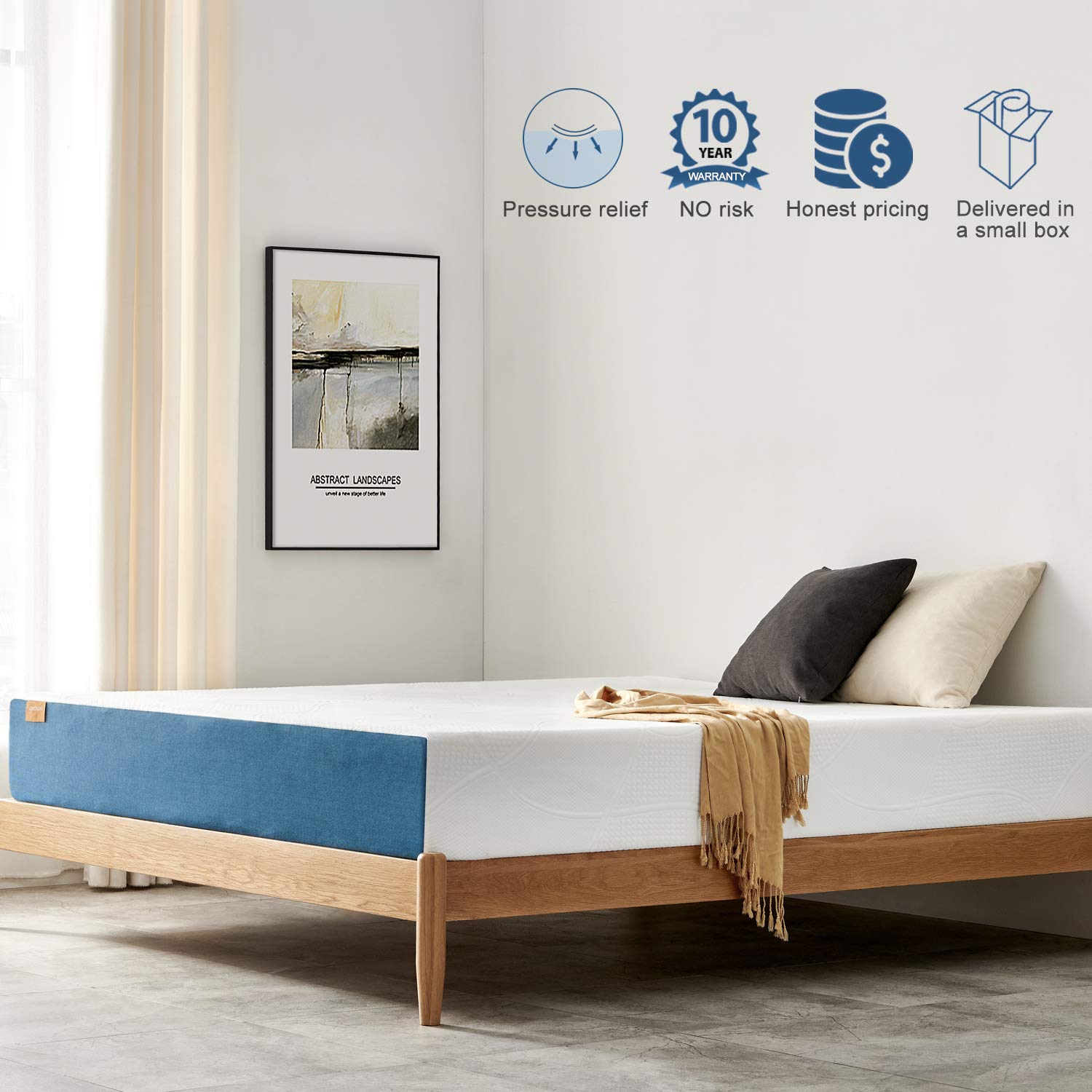 Twin Mattress JINGXUN 5 Inch Premium Gel Multi Layered Memory Foam Bed Mattress in a Box Foam Twin Size Mattress for Cool Sleep & Pressure Relief,Easy Set-Up